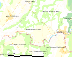 Map commune FR insee code 38018